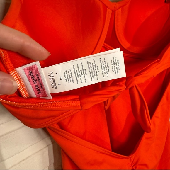 Kate Spade Hot Cherry Strapless Twist One Piece Bathing Suit, Women’s Size Small - Picture 5 of 10